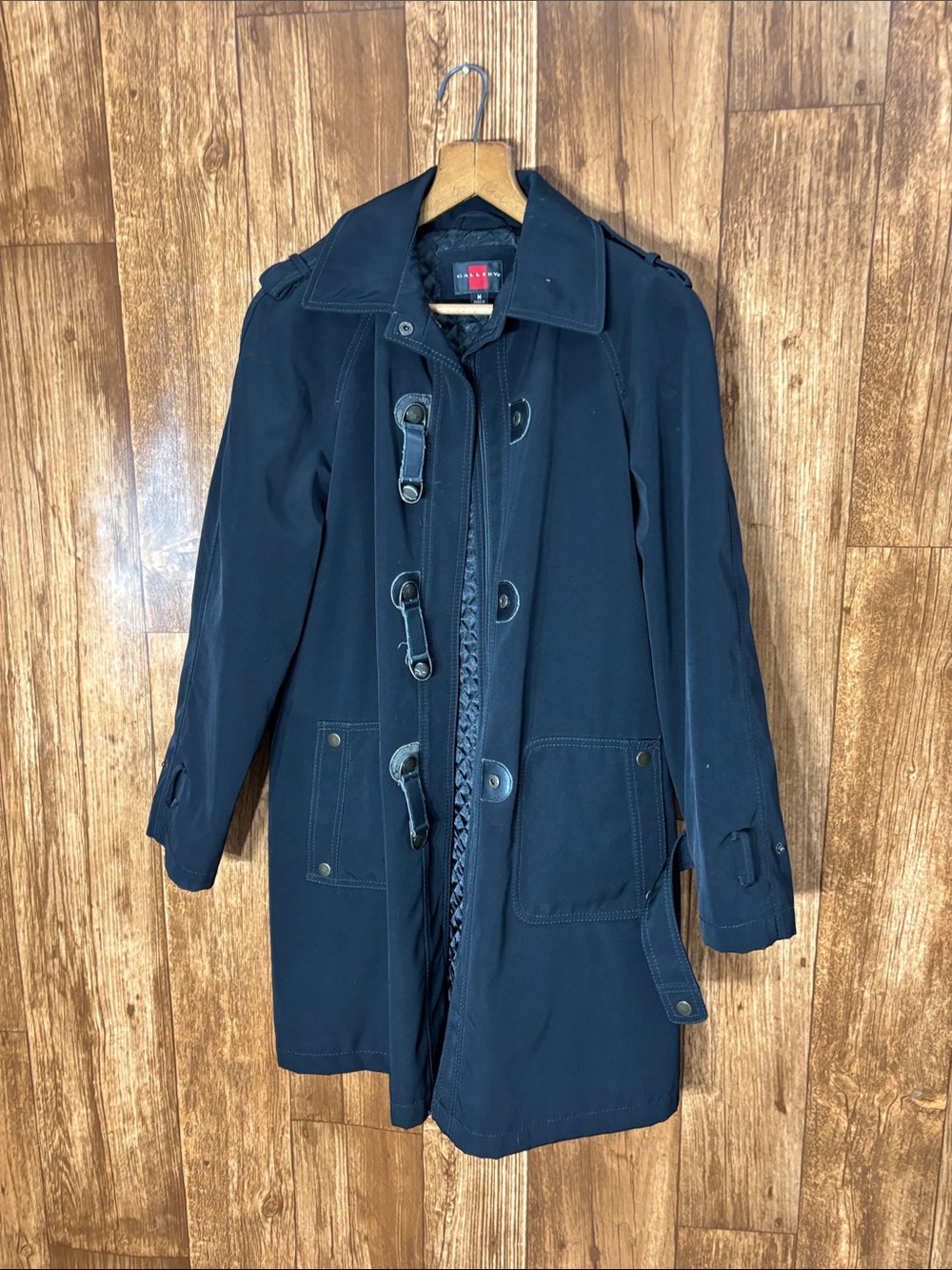 Gallery Black Men's Toggle Trench Coat